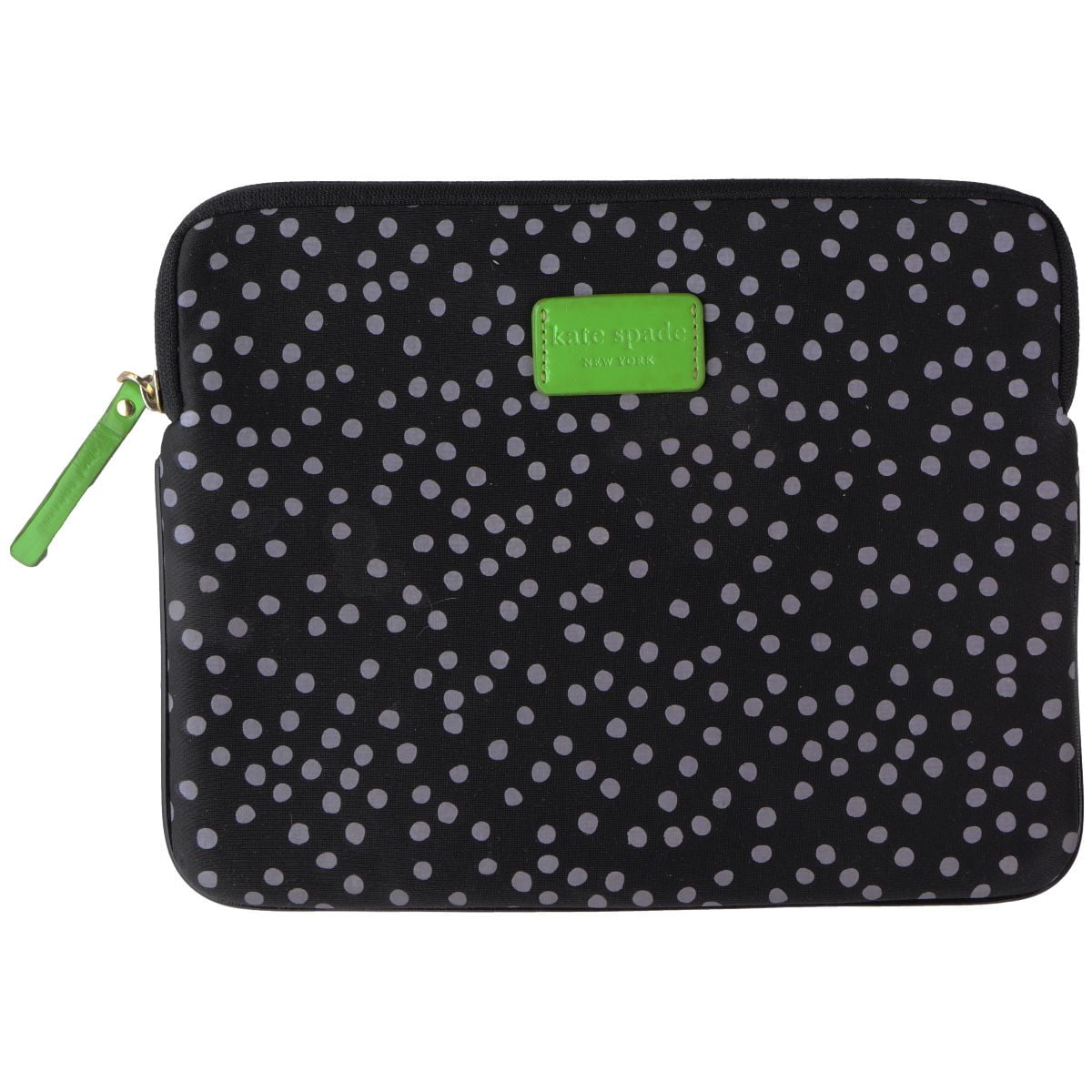 Kate Spade New York iPad Sleeve Zipper Pouch Case Black/Polka Dots