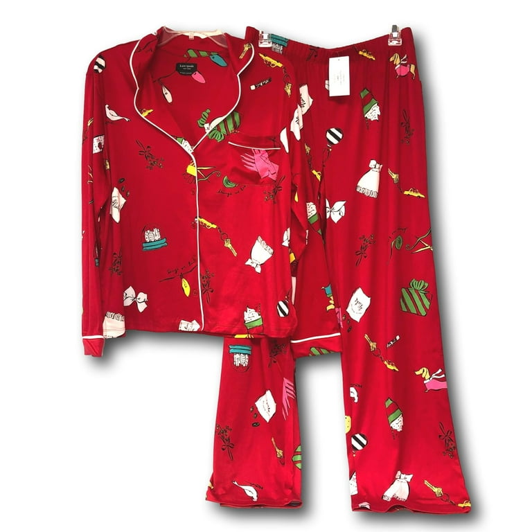 Kate Spade Pajamas Set Holiday Christmas Shirt and Pants Size