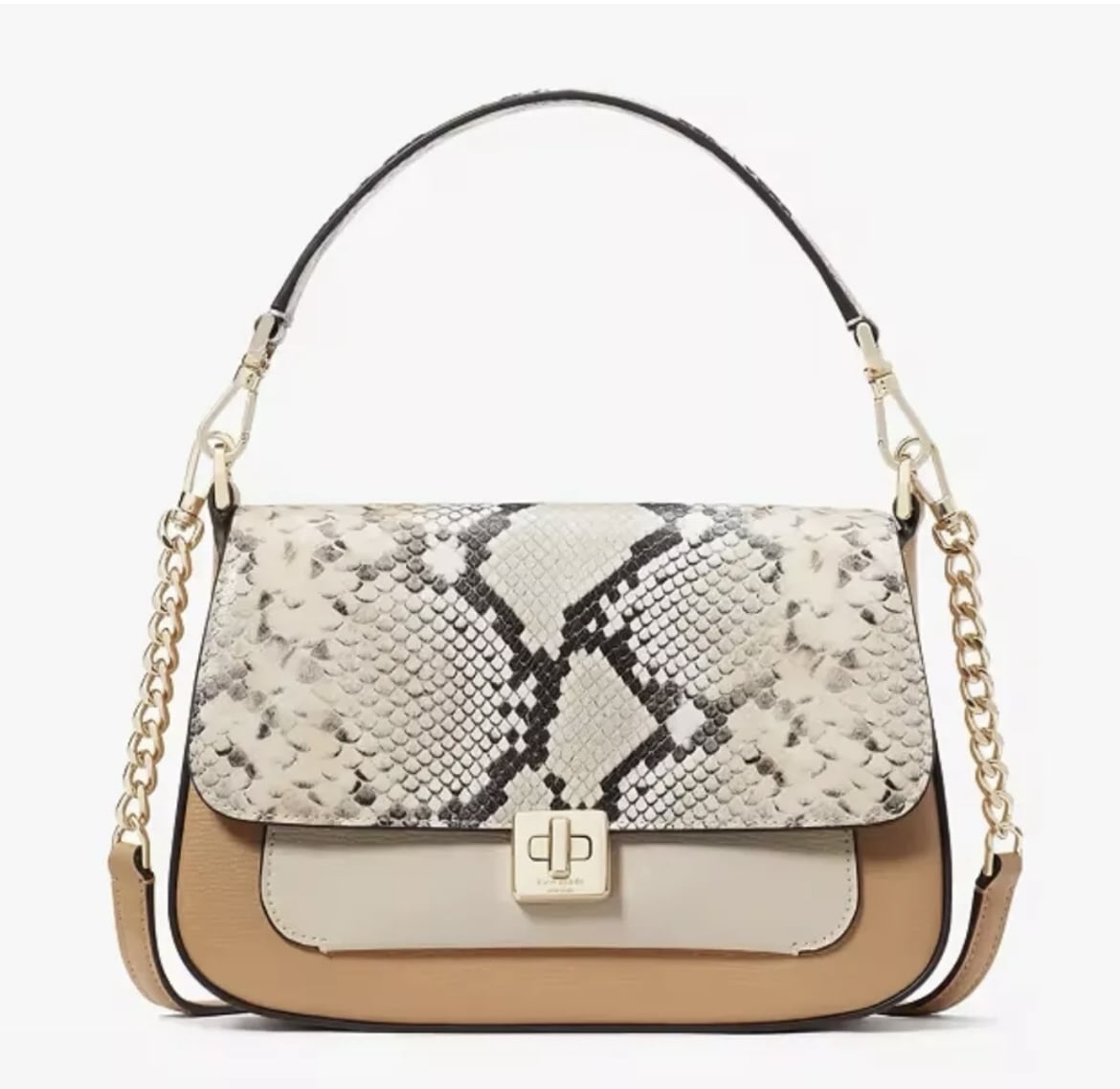 Kate Spade Phoebe Snake Embossed Small Flap Crossbody In Tiramisu ...