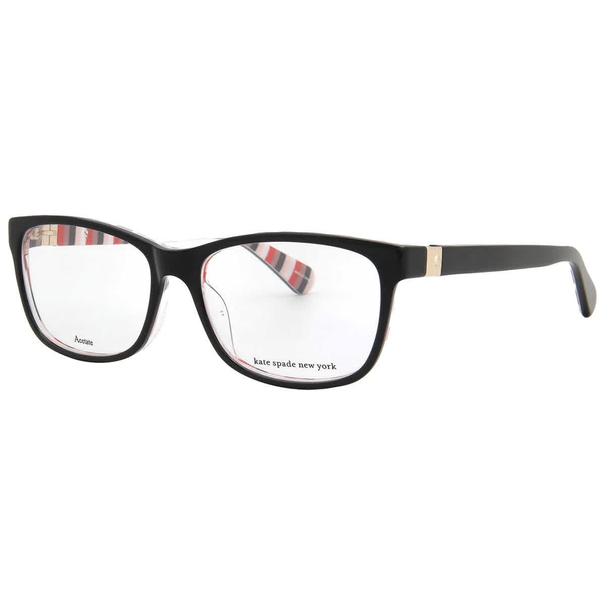 Kate Spade Plastic Womens Rectangle Eyeglasses Black 52mm Adult