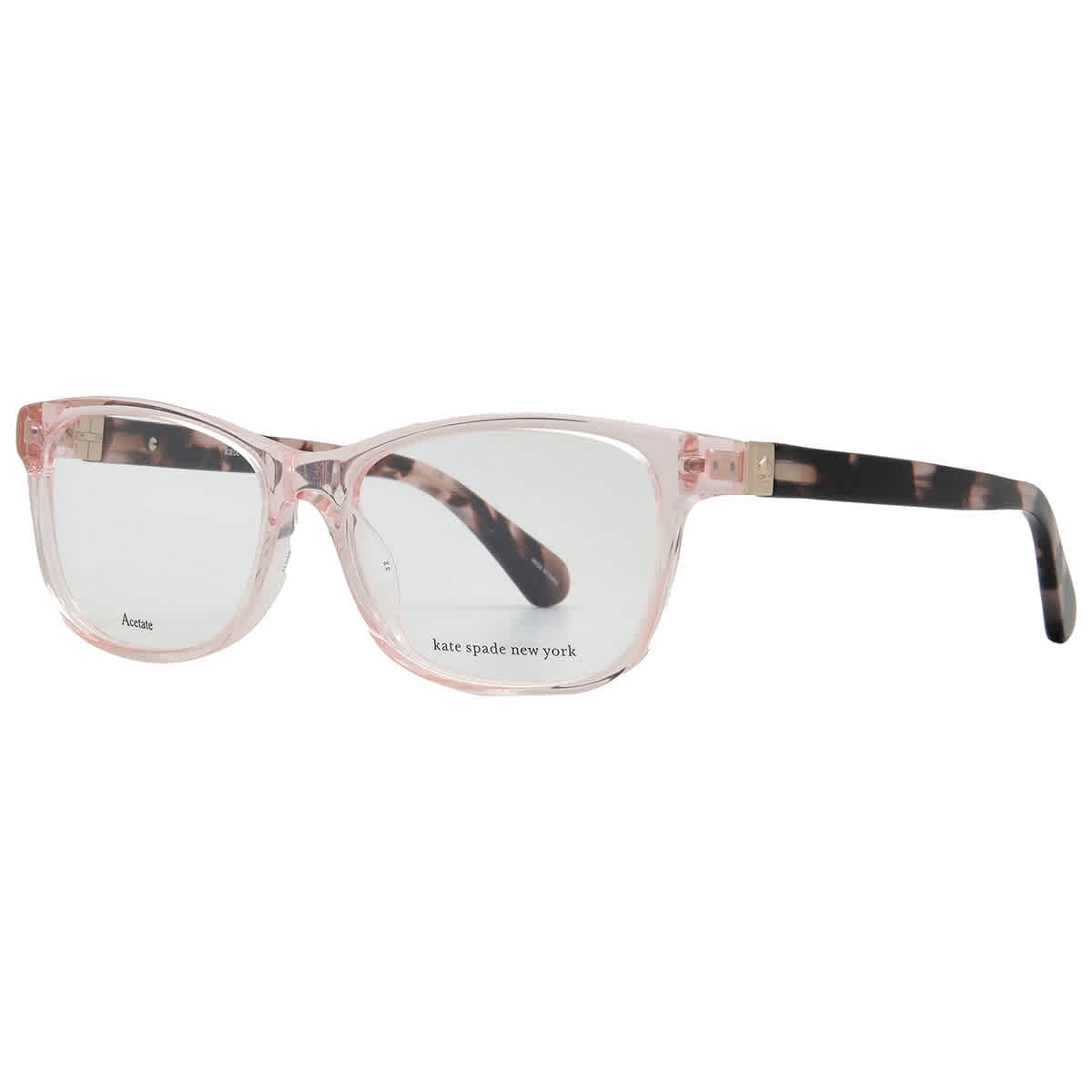 Kate Spade  Plastic Womens Rectangle Eyeglasses Pink Havana 52mm Adult