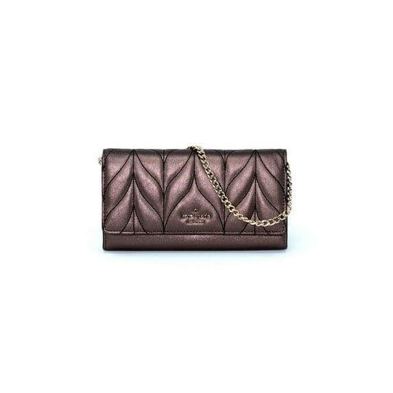 Kate Spade Quilted Metallic Oak Bronze Chain Wallet/Clutch Bag~Briar Lane Milou