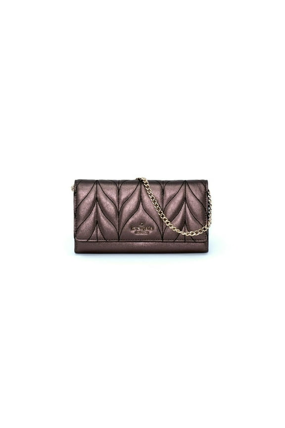 Kate Spade Quilted Metallic Oak Bronze Chain Wallet/Clutch Bag~Briar Lane Milou