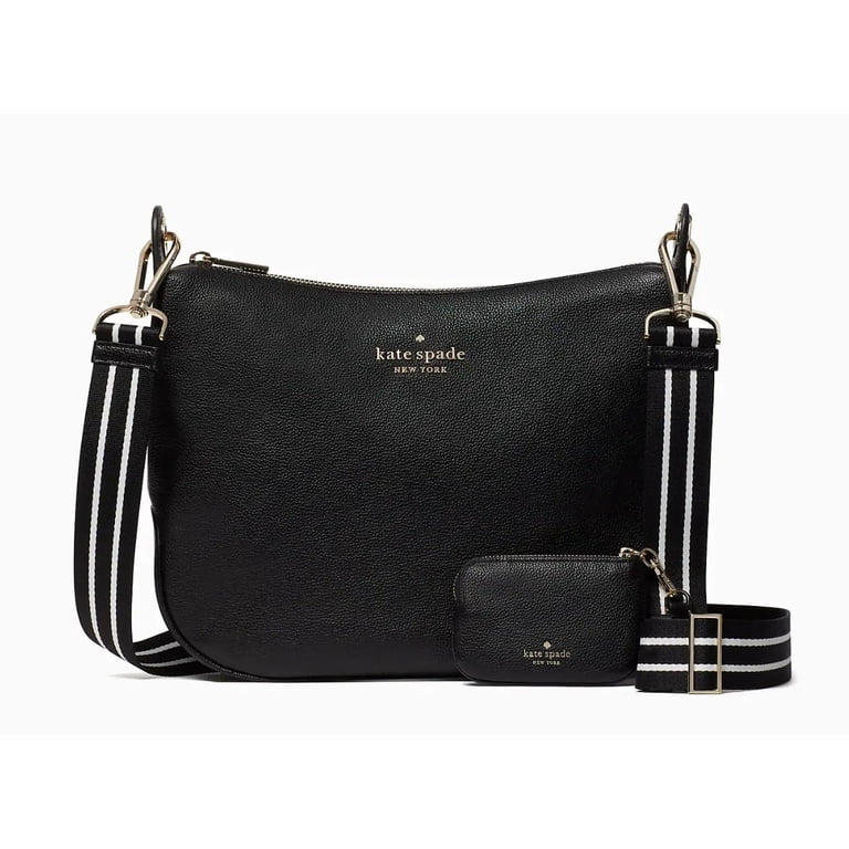 Kate Spade Rosie Pebbled Leather Handbag, Black with Detachable