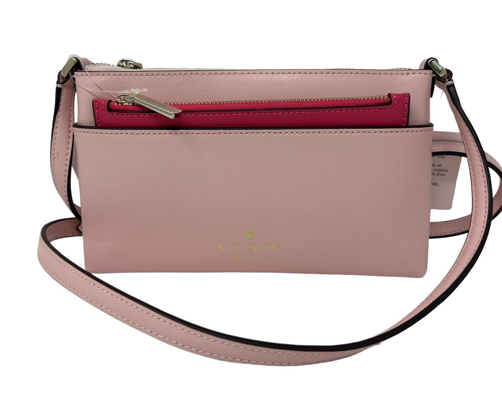 Kate Spade Sadie Saffiano Leather Top Zip Pink Crossbody Set Bag K7402 $249
