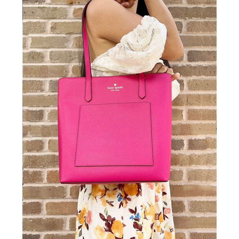 Kate Spade Large Designer Handbag Saffiano PVC Hot Pink Daily Tote Bag K8662 Walmart