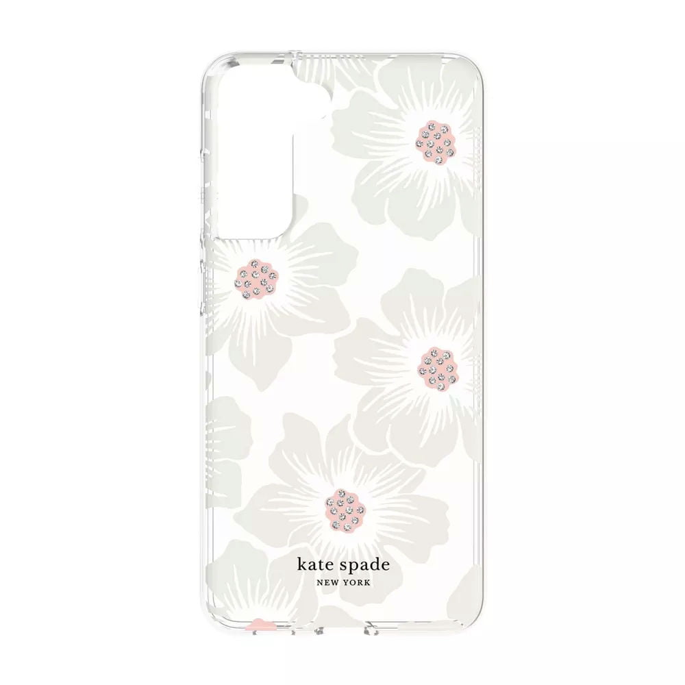 【kate spade】GALAXY S22ケース クリア ホワイト フラワー 花柄 Kate Spade Samsung Galaxy S22+ Protective Hardshell Case