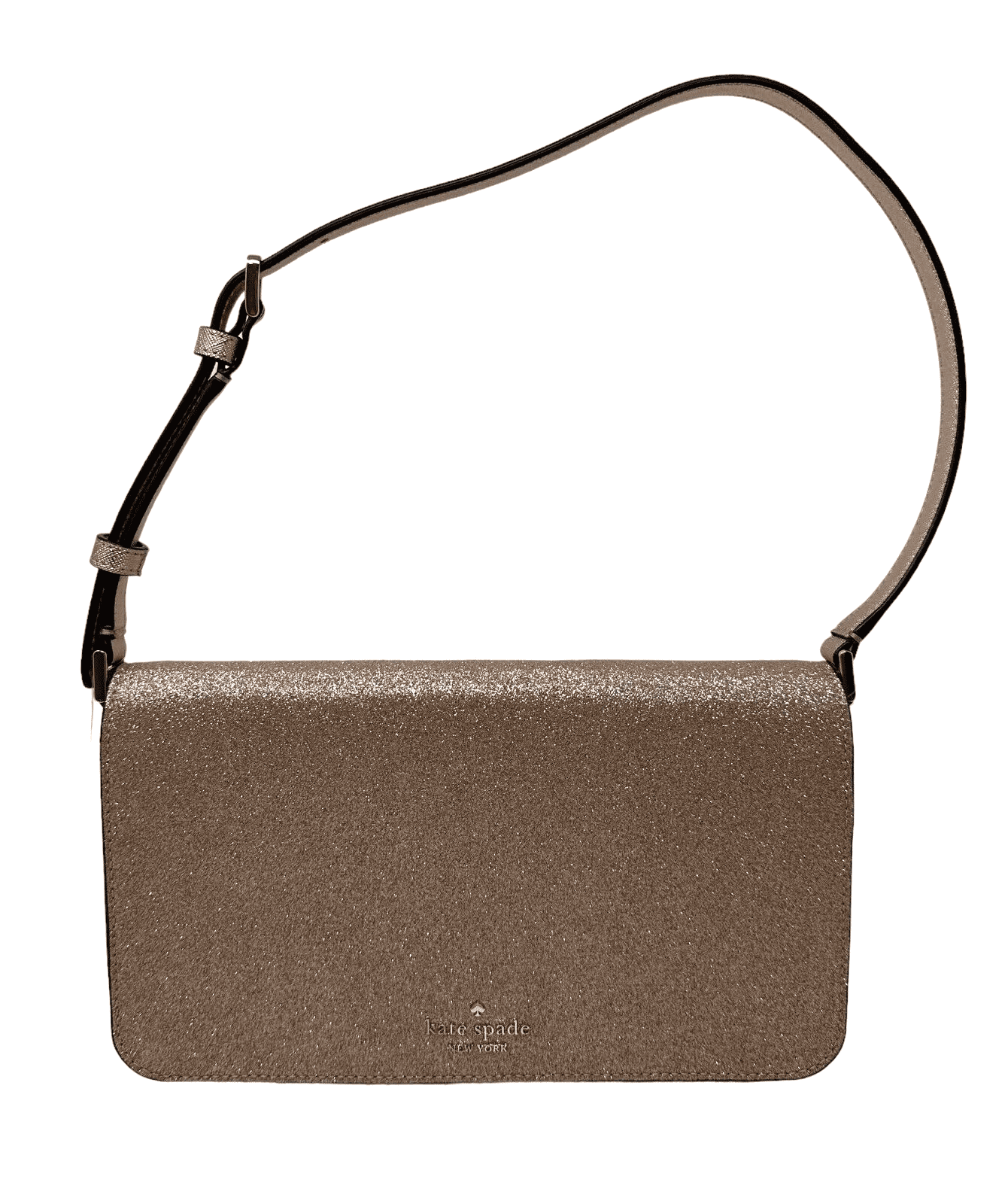 Kate Spade Smooth Glitter Tinsel Flap Shoulder Bag In Rose Gold KE595 $329