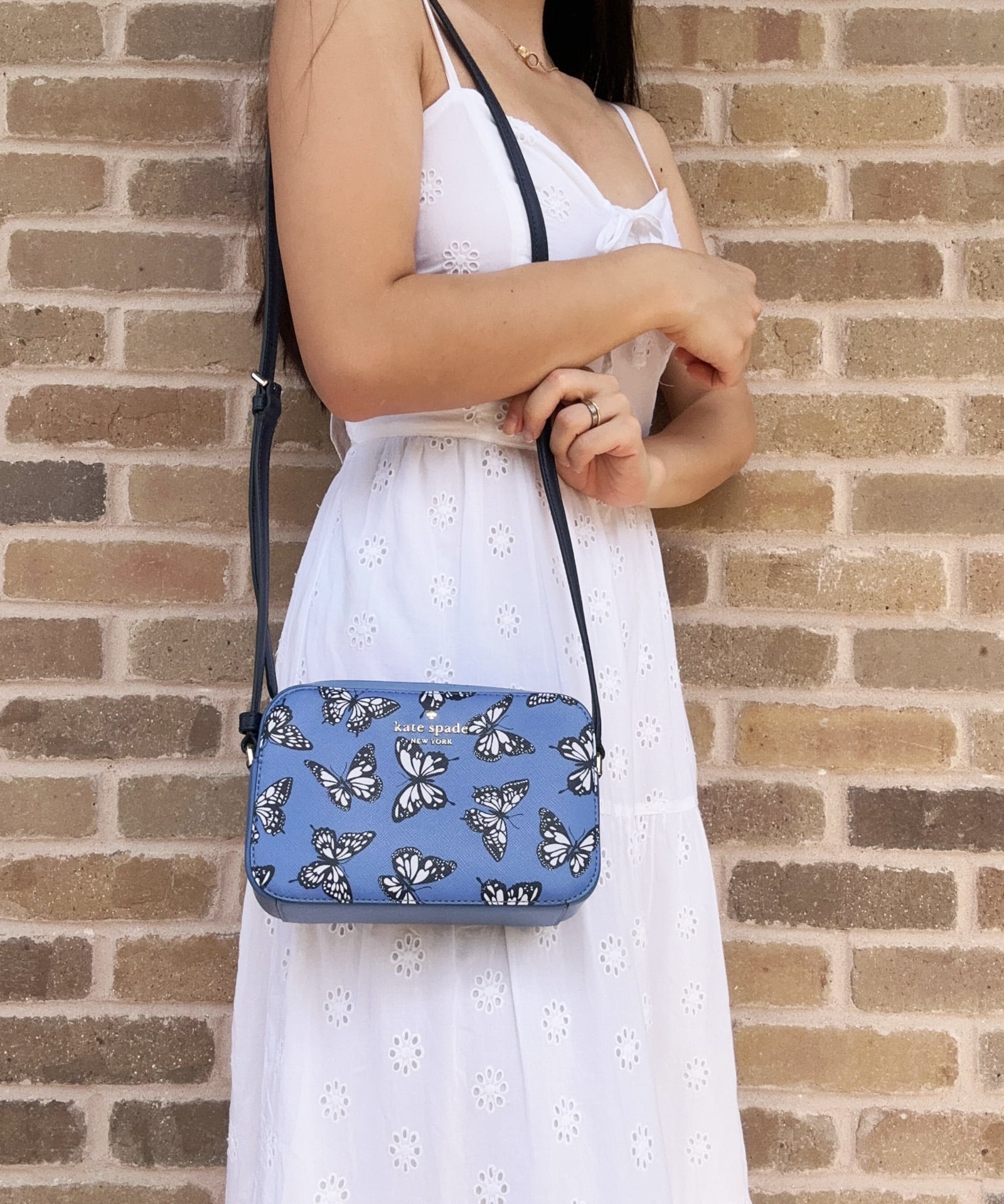 Kate Spade Staci Butterfly Mini Camera Bag Zip Crossbody Sky