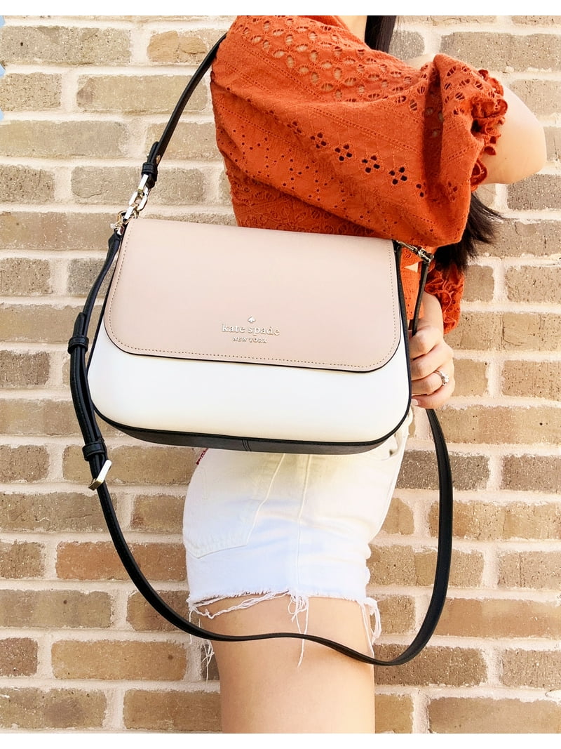 Kate Spade Staci Colorblock Saffiano Leather Flap Shoulder Bag