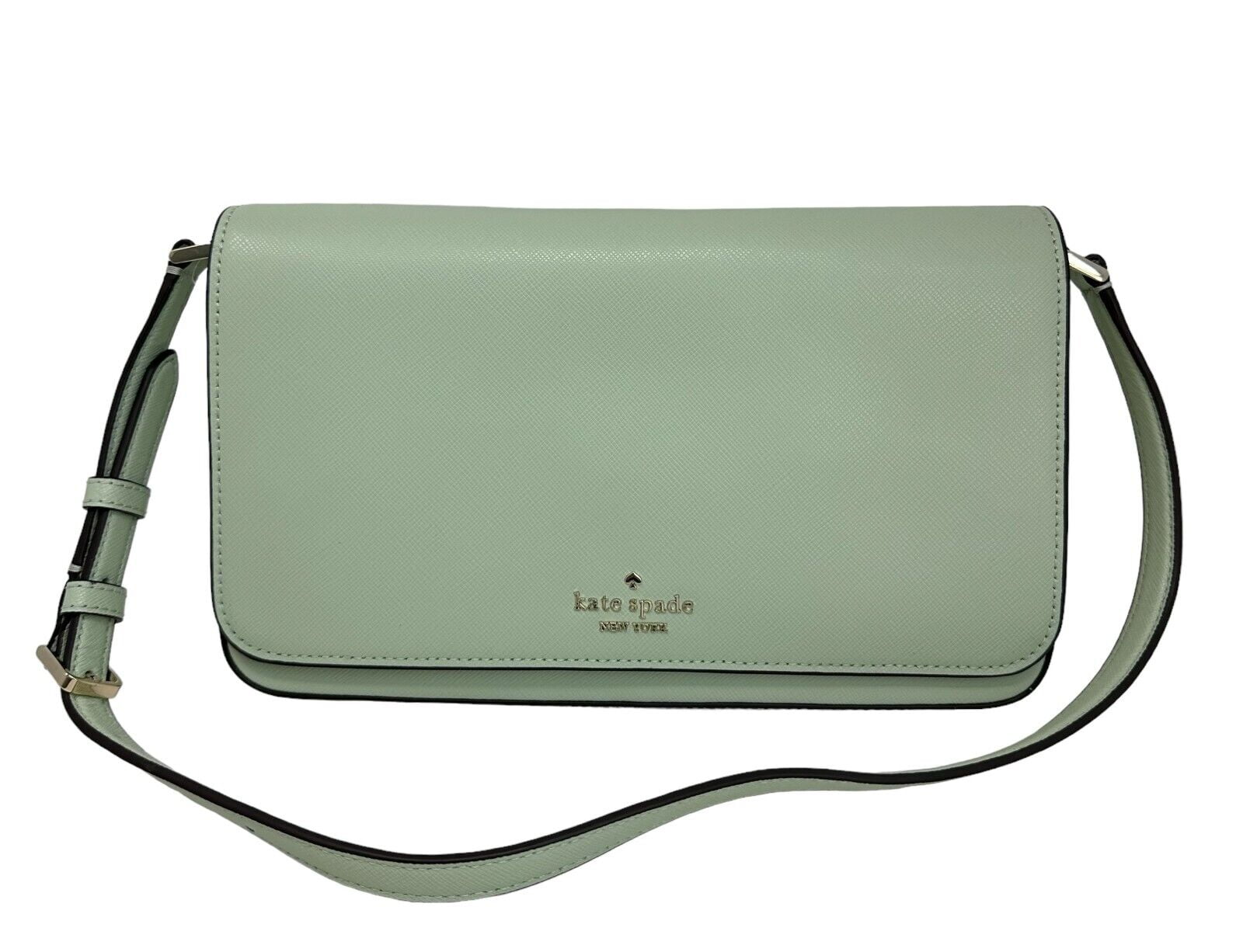 Kate Spade Staci Flap Shoulder Light Olive Saffiano Leather Bag KF371 $329