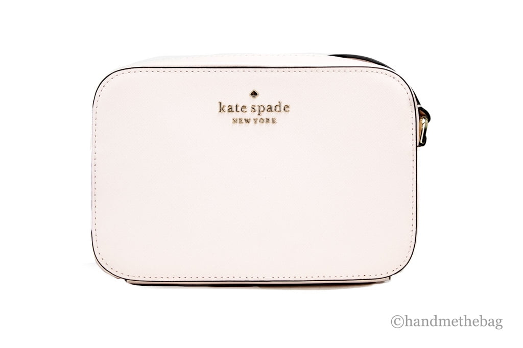 New Kate Spade Staci Small Flap Crossbody Colorblock Saffiano Leather Warm  Beige