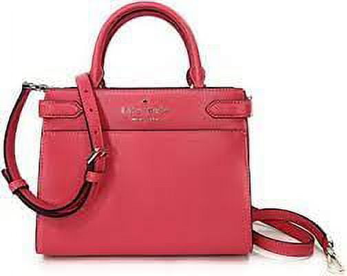 Kate Spade Staci Small Saffiano Leather Satchel Handbag Deep Hibiscus Pink