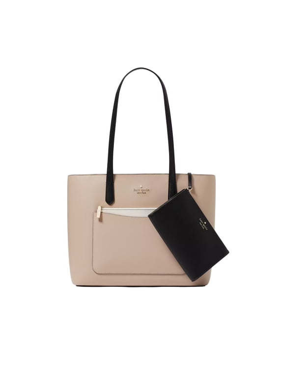 Kate Spade Staci Colorblock Large Tote Bag Set Warm Beige Multi