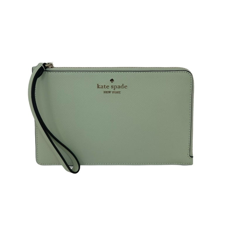 Kate Spade Staci medium L Zip Light Olive Leather Wristlet Wallet KG038 139