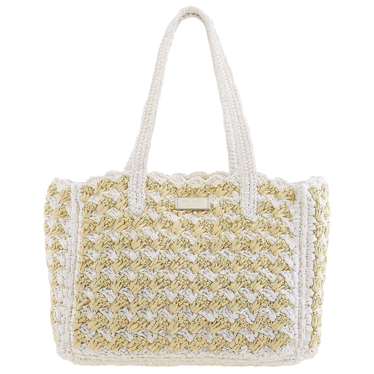 Kate Spade Striped Raffia Tote Hand Bag