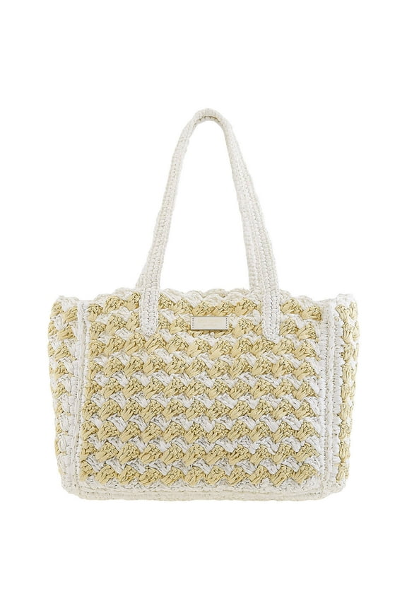 Kate Spade Striped Raffia Tote Hand Bag
