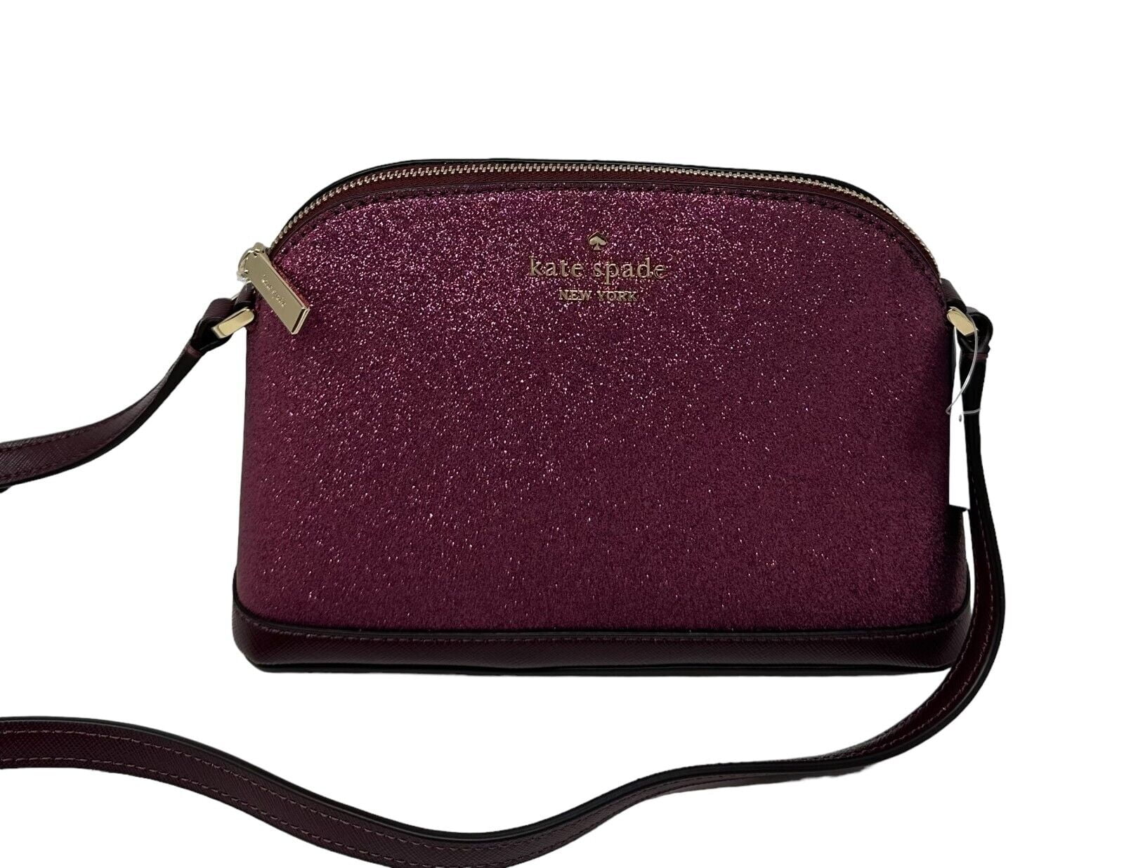 Kate Spade Tinsel Glitter Fabric Small Dome Crossbody Bag K8713 249 Deep Berry Walmart