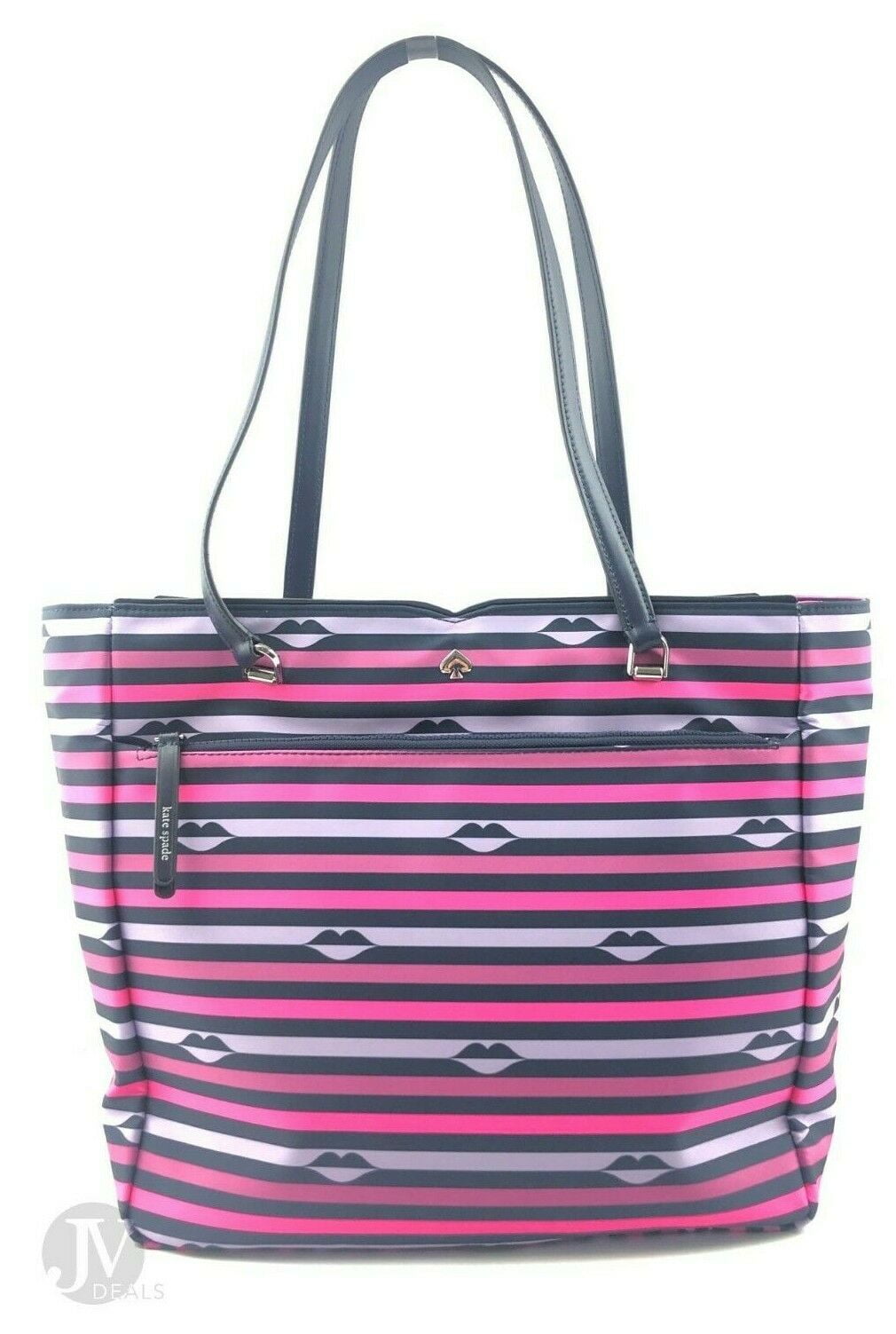 Kate Spade WKRU6503 Jae Nylon Lip Print Large Tote Handbag Bag Purse Walmart