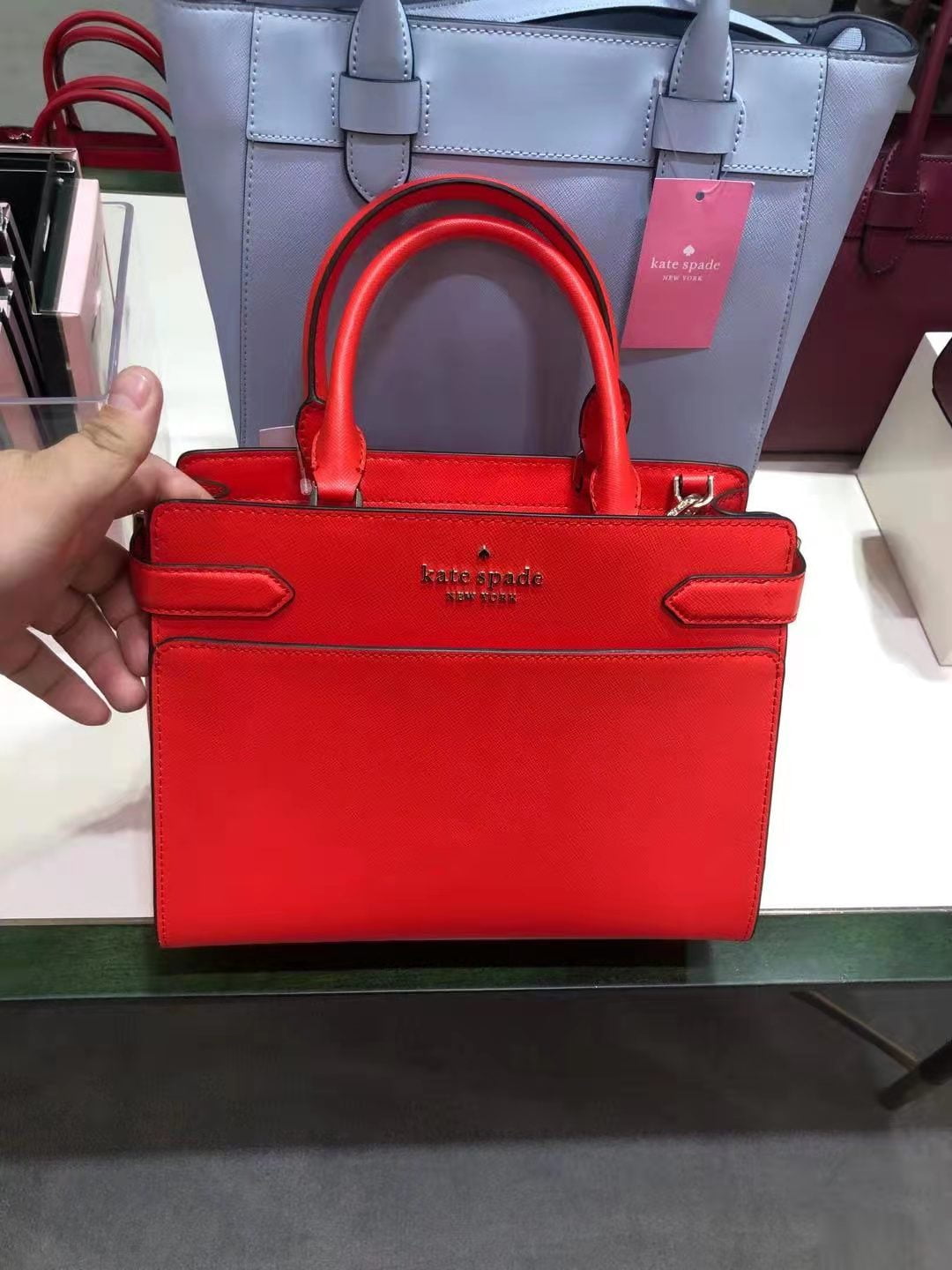 Kate Spade New York Staci Dual Zip Around Leather Crossbody (Gazpacho Red):  Handbags