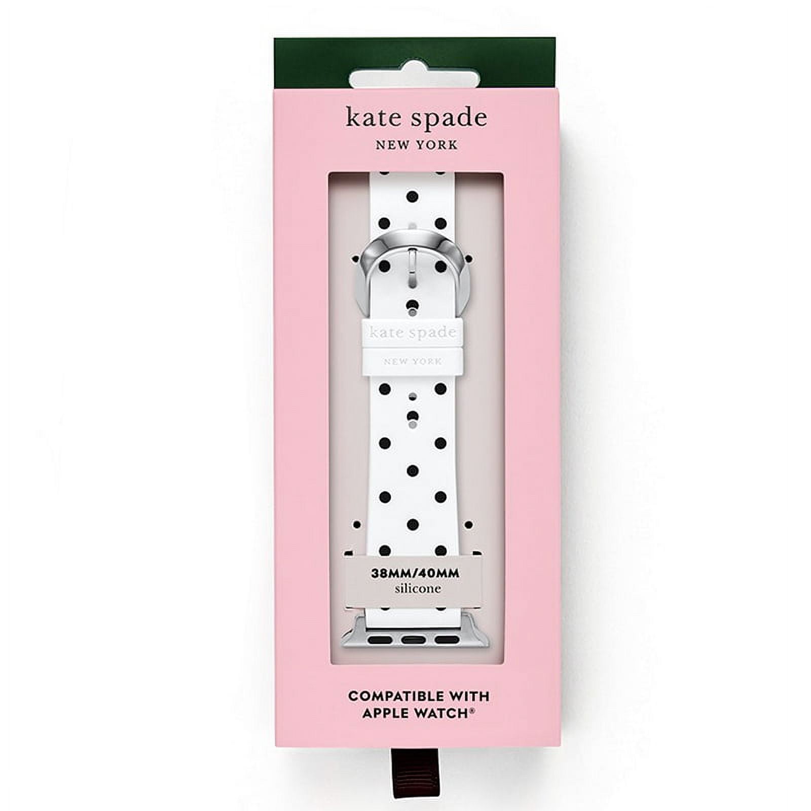 APPLE WATCH★KATE SPADE POLKA DOT-PRINT SILICONE APPLE WATCH Kate Spade White and black polka dot-print silicone 38mm