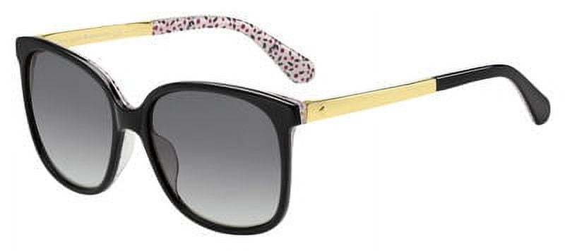 Kate Spade Mackenzee Square Sunglasses Amazon.com: kate spade new york Kenzie/G/S Black/Green One  main image 3