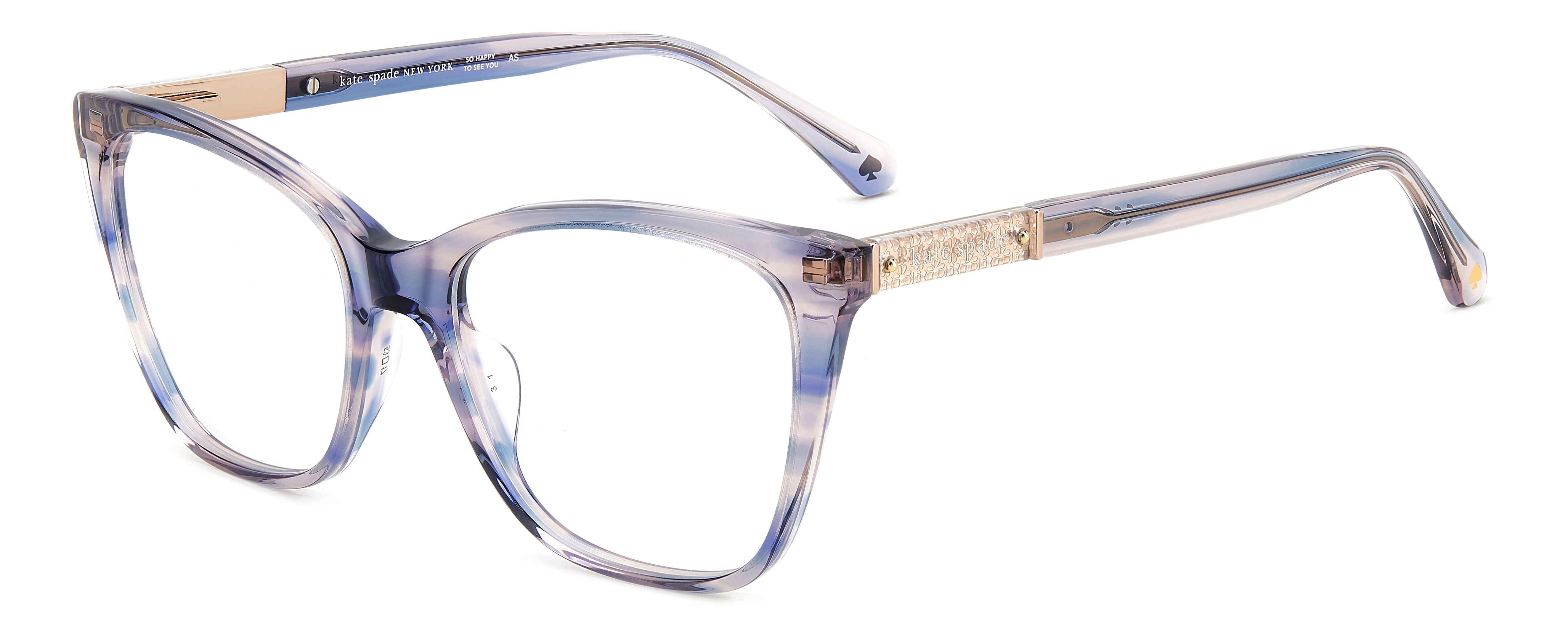 Kate Spade Womens Clio Rx'ble Eyeglasses with Case, Blue Horn