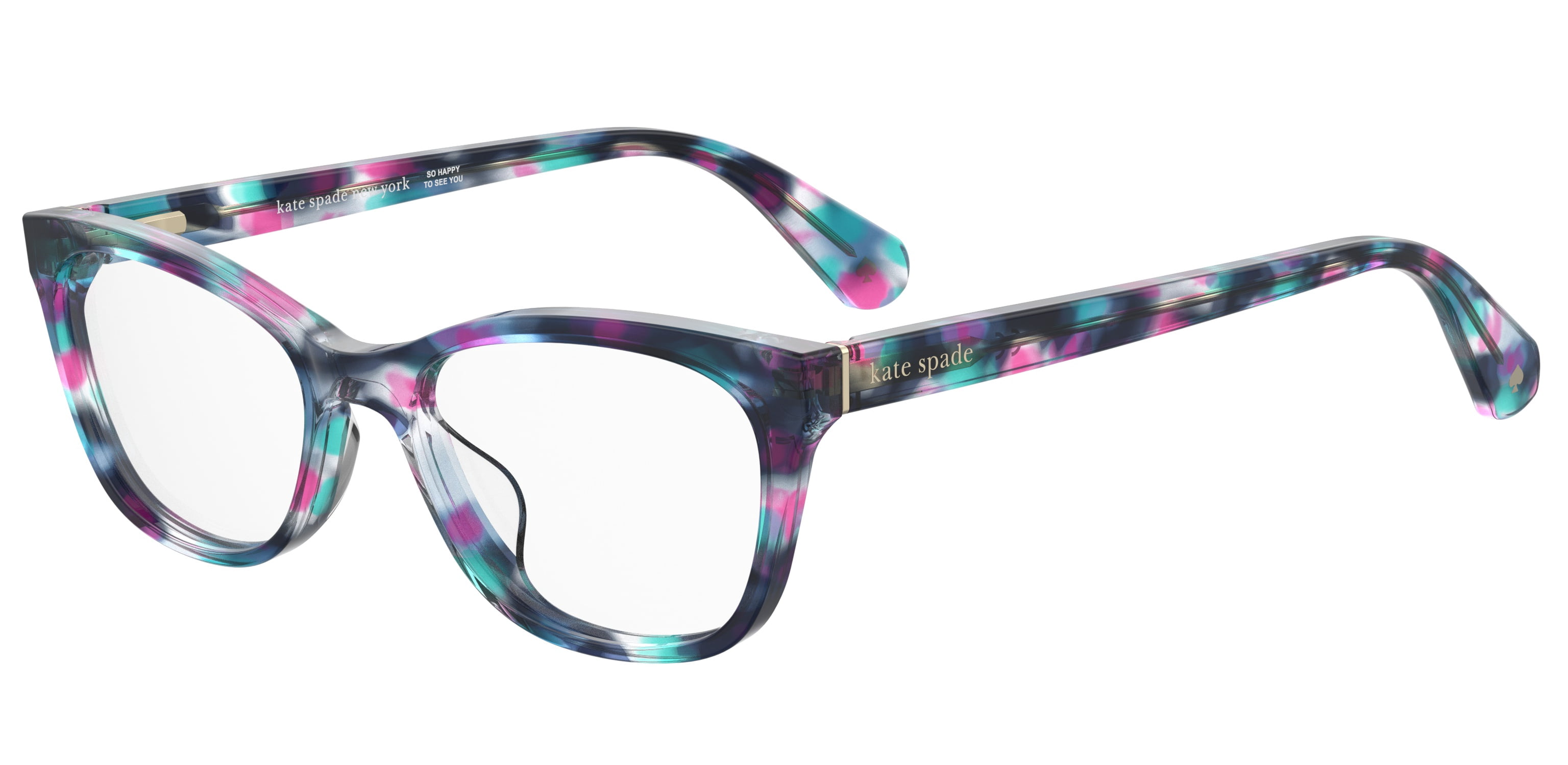 Kate Spade Womens Posi Rx'ble Eyeglasses with Case, Green Pink Havana