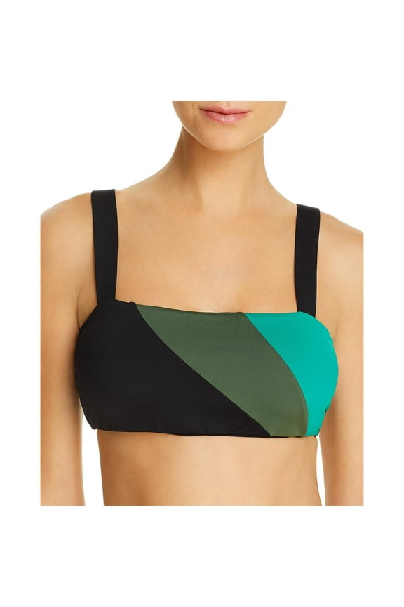 Kate Spade Womens Reversible Colorblock Swim Top Separates Black M