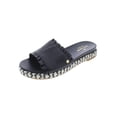 thumbnail image 1 of Kate Spade Womens Zahara Leather Slip On Flat Sandals Black 9.5 Medium (B,M), 1 of 2