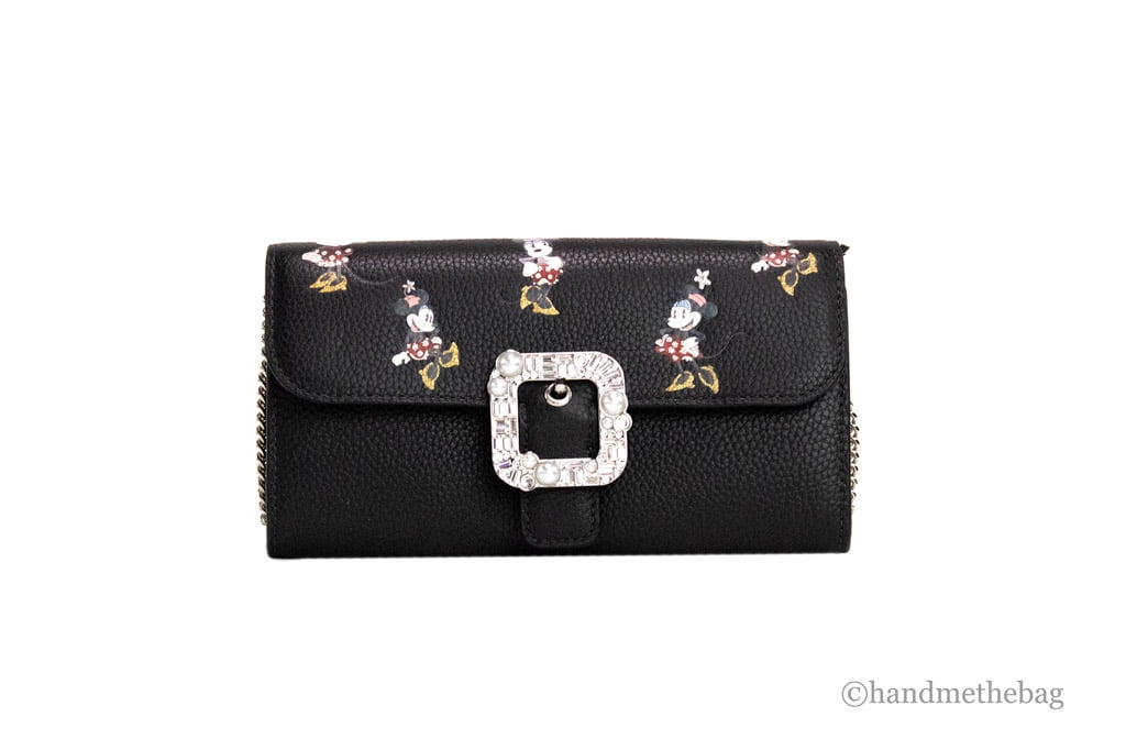 Kate Spade Kate Spade X Disney Black Leather Minnie Mouse Wallet Crossbody Women's Bag