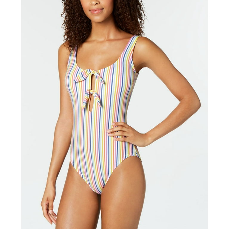 Kate Spade new york Beach Stripe Printed Tied One Piece Swimsuit MULTI COLOR Large Walmart