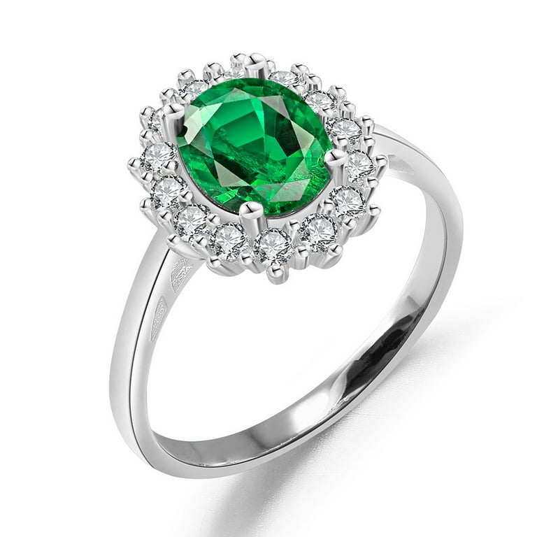 Kate Sterling Silver Cz Birthstone Engagement Ring Women Ginger