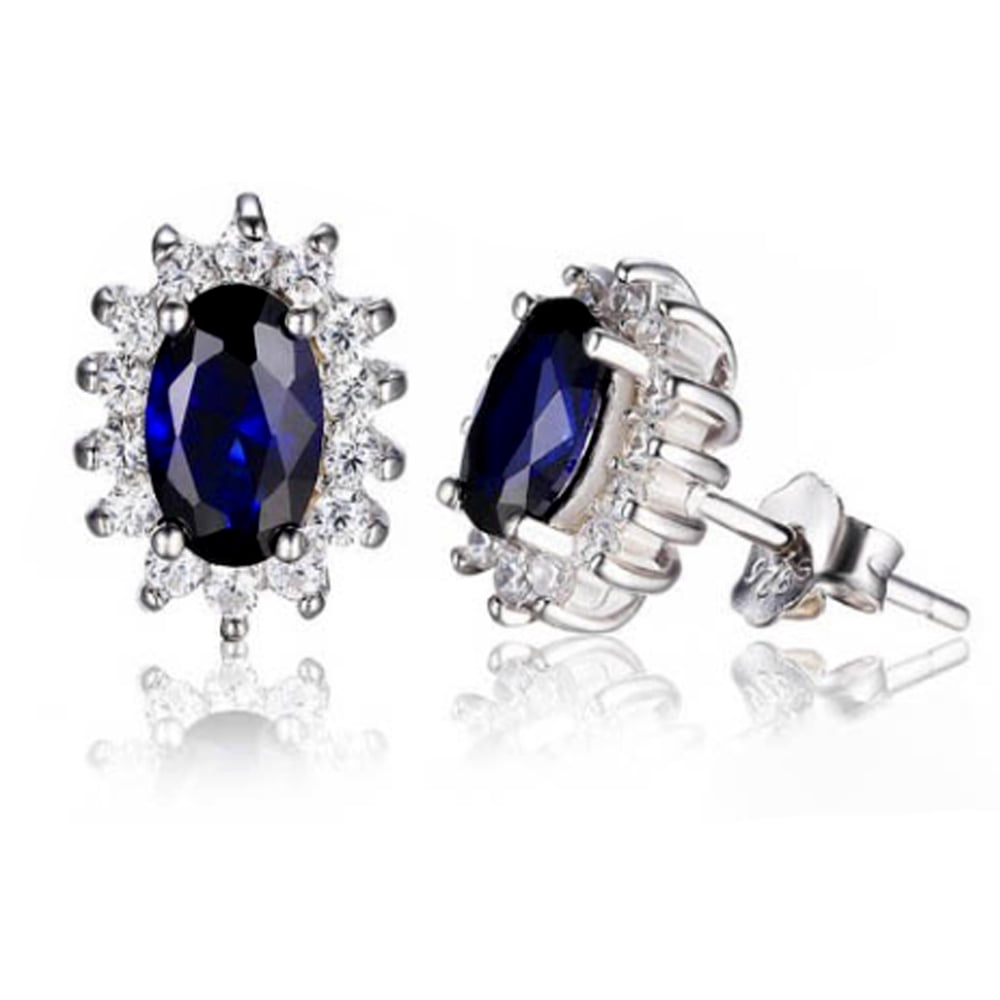 Kate Sterling Silver Purple Clear CZ Stud Earrings Womens Ginger Lyne Collection