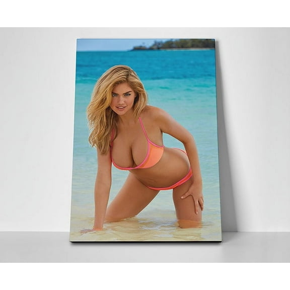 Kate Upton Beach Poster or Wrapped Canvas