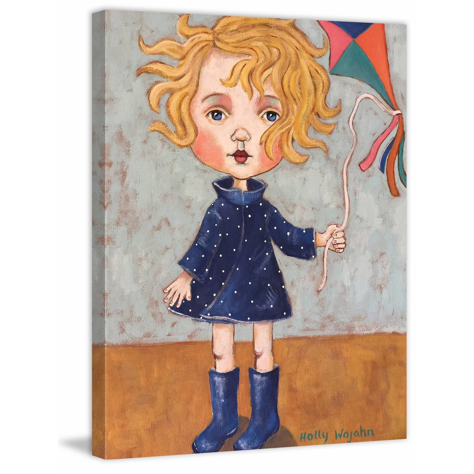 "Kate and Kite" Painting Print on Wrapped Canvas
