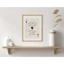 Kate and Laurel Ace of Heart Cards Positive Quote Framed Wall Art by The Creative Bunch Studio, 12x16 Natural, Modern Deck of Cards Art for Wall