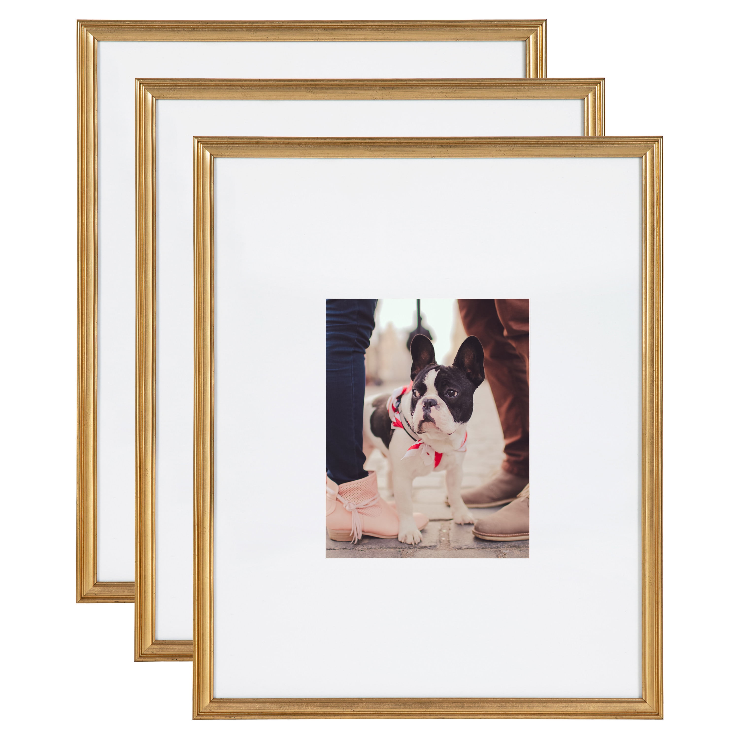 Kate and Laurel Calter 3-Piece Matted Wall Picture Frame Set Size: 8x10 16x20 Gold