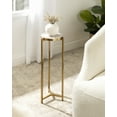 thumbnail image 1 of Kate and Laurel Aguilar Modern Drink Table, 9 x 9 x 23, Natural Stone and Gold, Genuine Quartz Accent Table for Small Spaces, 1 of 8