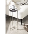 thumbnail image 1 of Kate and Laurel Aguilar Modern Drink Table, 9 x 9 x 23, Silver with Tinted Glass, Detailed Glass Accent Table for Small Spaces, 1 of 8