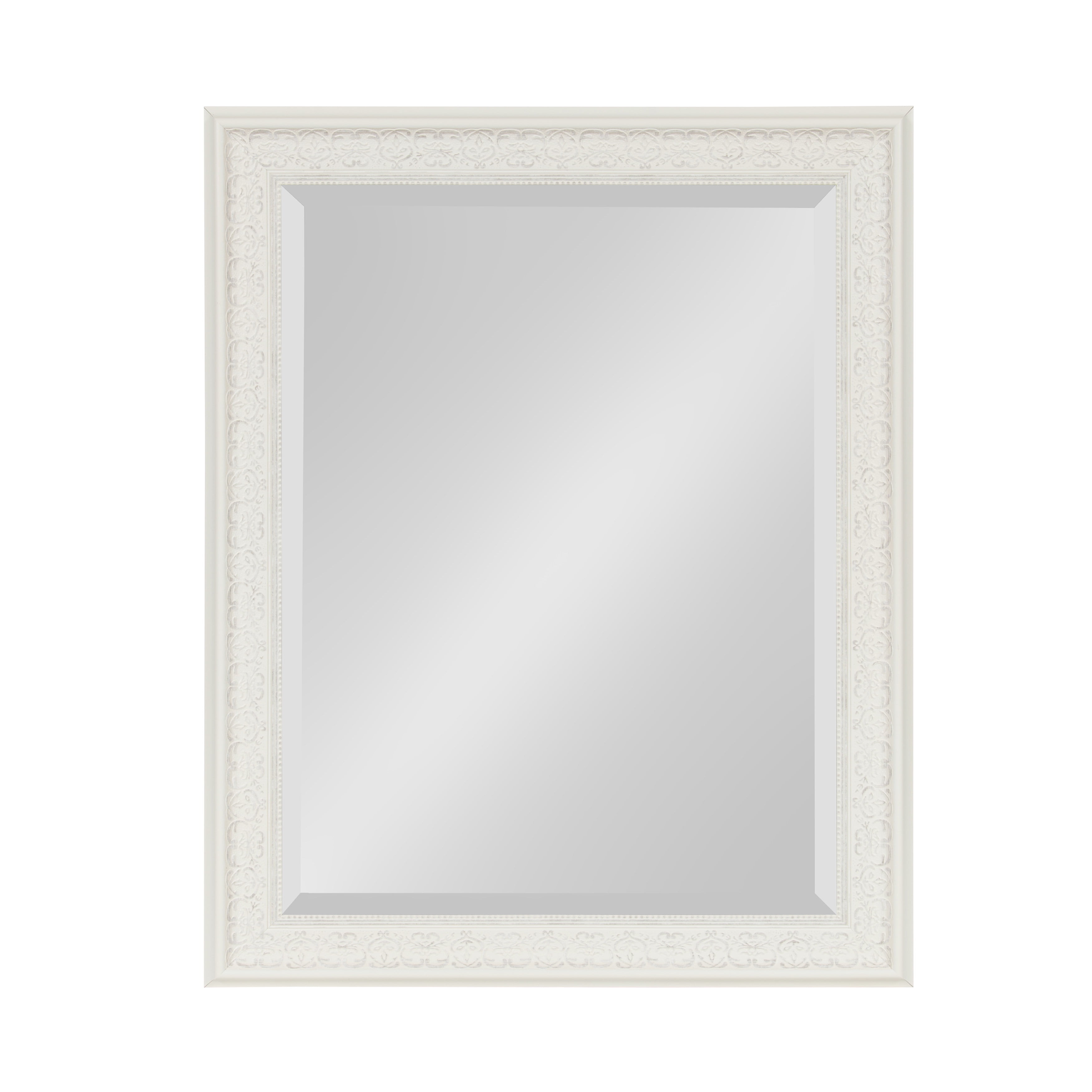 Alysia White Ornate Rectangular Vanity Wall Mirror