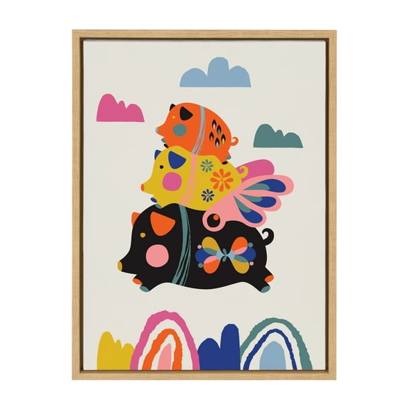 Kate and Laurel Animals & Insects Framed Canvas Art Print, 18" x 24"