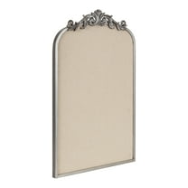 Kate and Laurel Arendahl Arch Pinboard, Silver, 19 x 31, Framed Arched Ornate Vintage Pinboard for Unique Display, Organization, and Decor Options