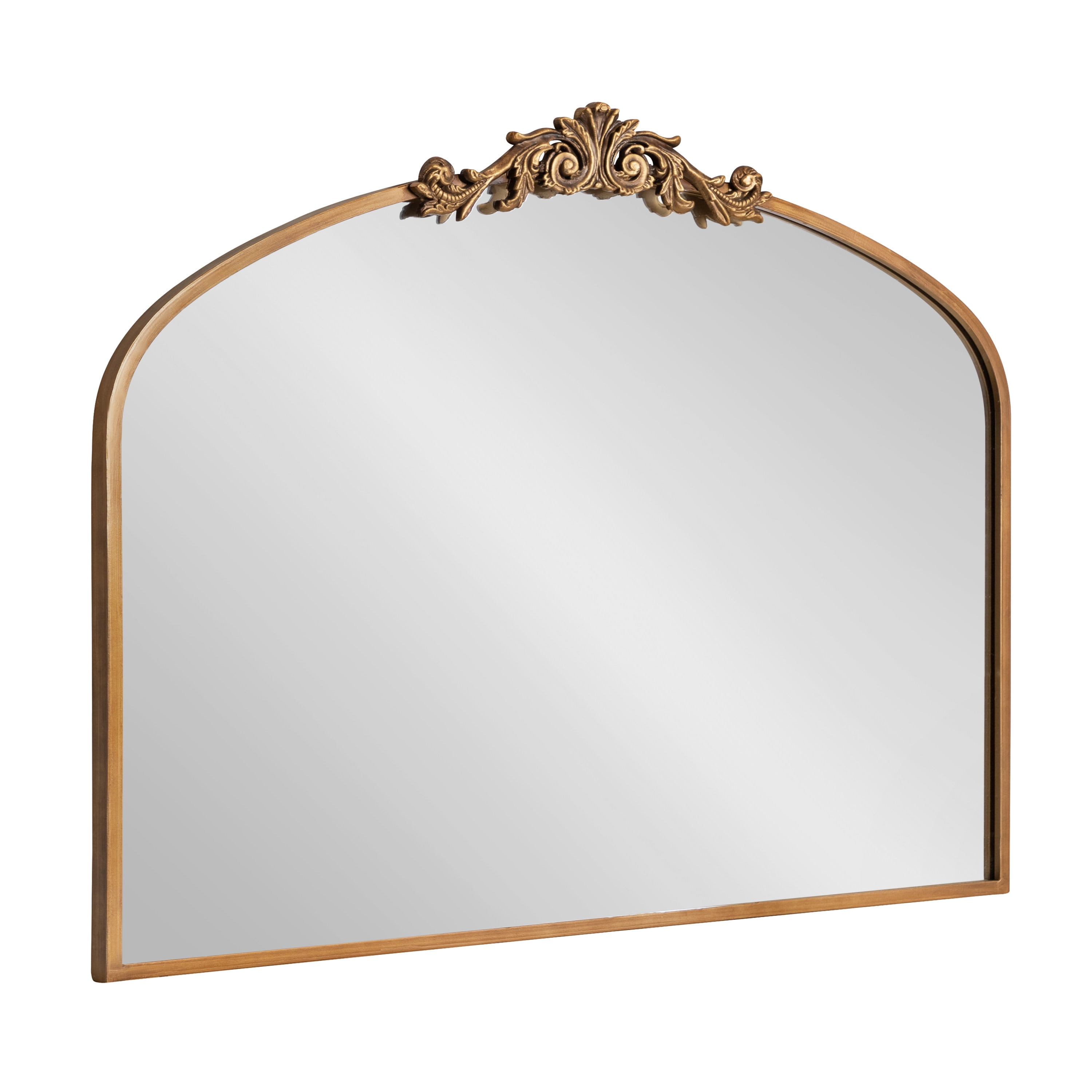 Gold Ornate Rectangular Bathroom Wall Mirror