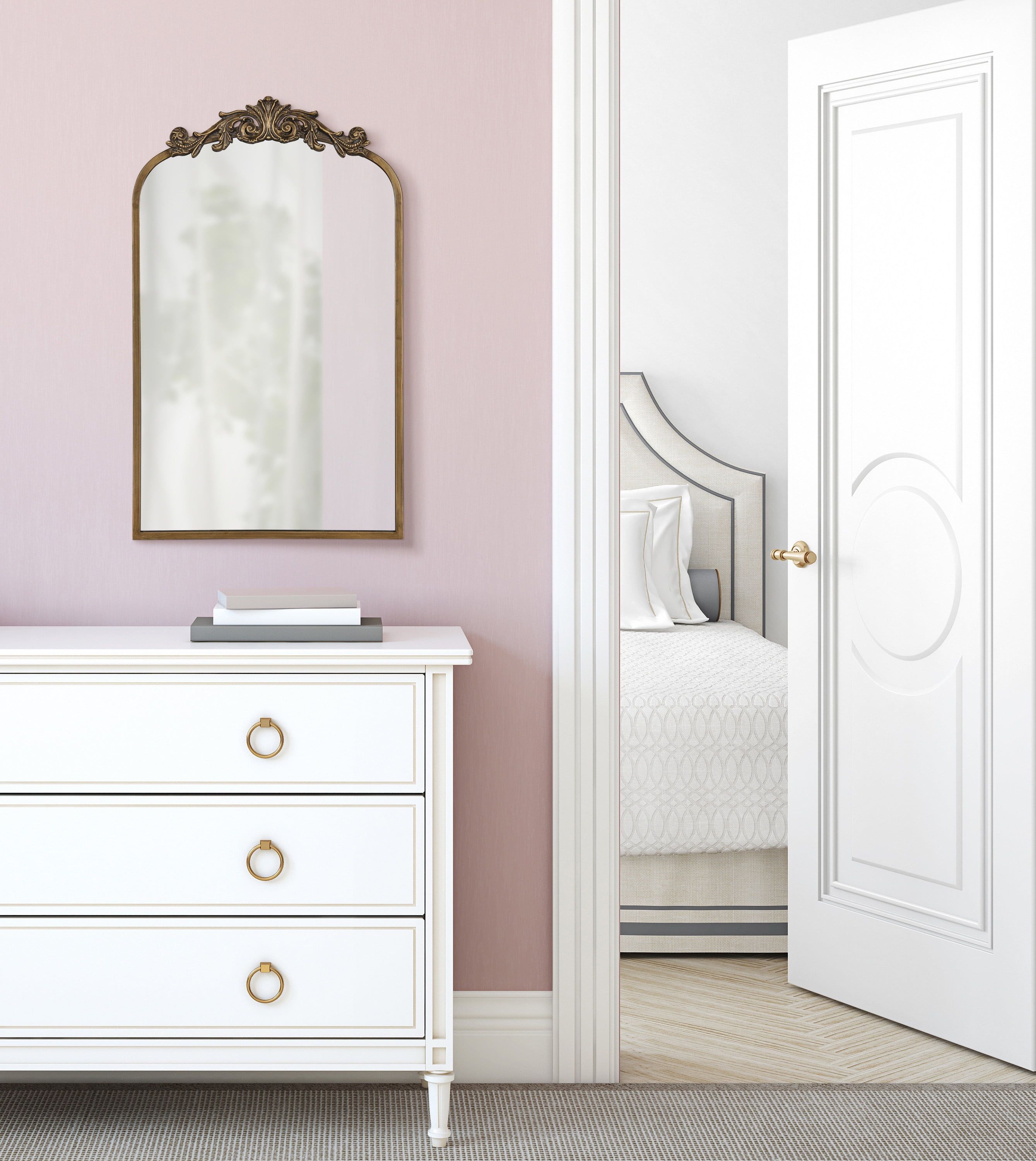 Arendahl Baroque Gold Arch Wall Mirror 35.5"x24"