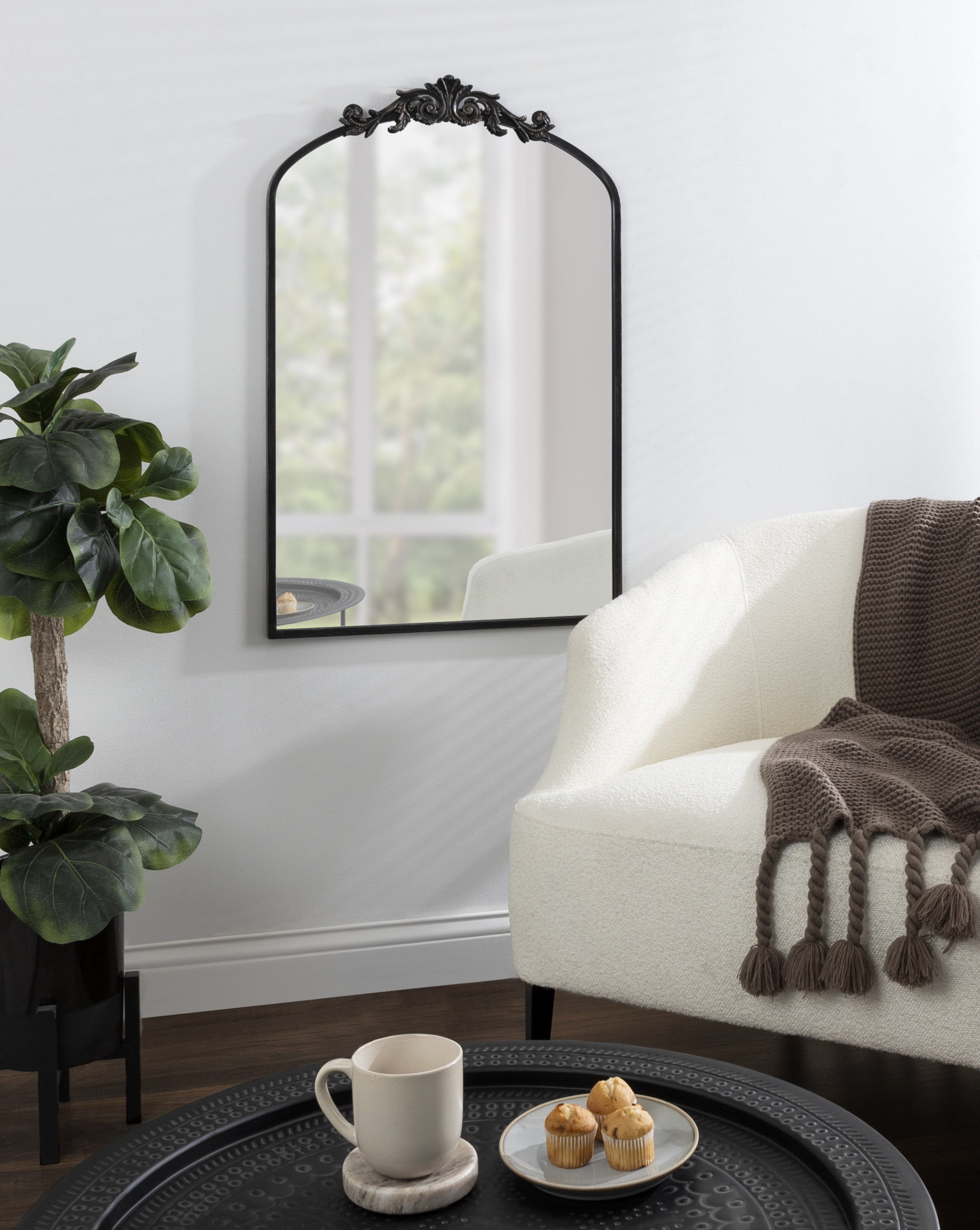 Arendahl Antique Black Baroque-Inspired Arch Wall Mirror