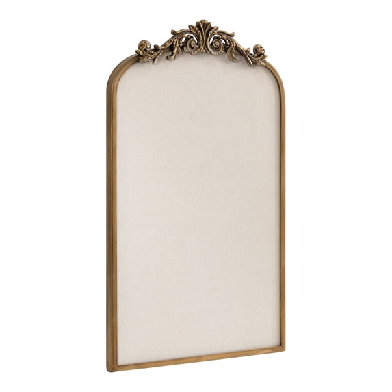 Kate and Laurel Arendahl Vintage Ornate Arch Pinboard, Gold, 19 x 31, Framed Arched Pinboard