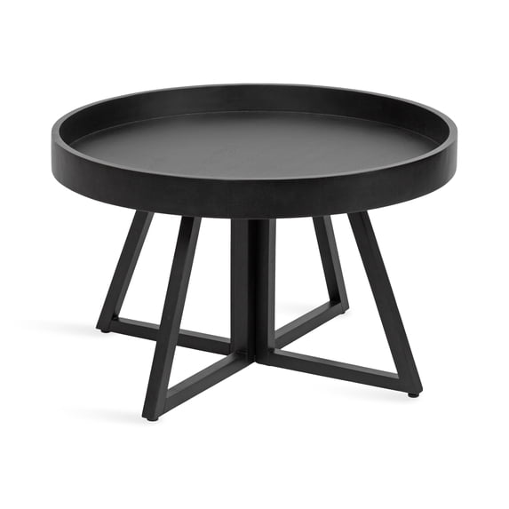 Kate and Laurel Avery Modern Wooden Round Coffee Table, 30 x 30 x 18, Black, Decorative Transitional Living Room Coffee Table for Storage and Display