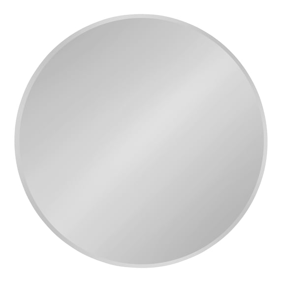 Kate and Laurel Azalea Modern Frameless Decorative Round Wall Mirror, 26-Inch Diameter