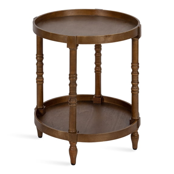Kate and Laurel Bellport Farmhouse Side Table, 20 x 20 x 24, Rustic Brown, Sophisticated Rustic End Table for Storage and Display